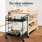 Best Choice Products 2-Tier Rolling Bar Cart Indoor/Outdoor w/ Storage Shelves, Wine Rack, Lockable Wheels